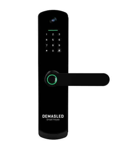 Cerradura Biométrica Smart WIFI de Vidrio Templado con Cámara